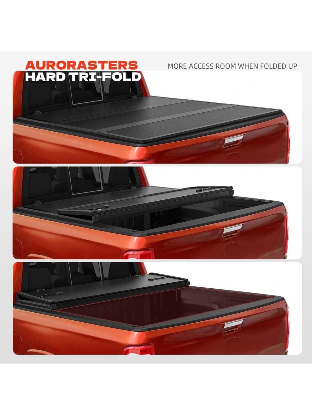 Hard Tri-Fold 6Ft Truck Bed Tonneau Cover for 2016-2026 Toyota Tacoma Auroraster